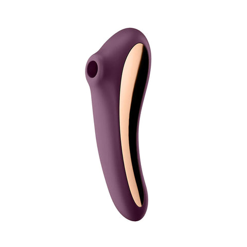 Satisfyer Dual Kiss Clitoral Stimulator G-Spot Vibrator (Purple)