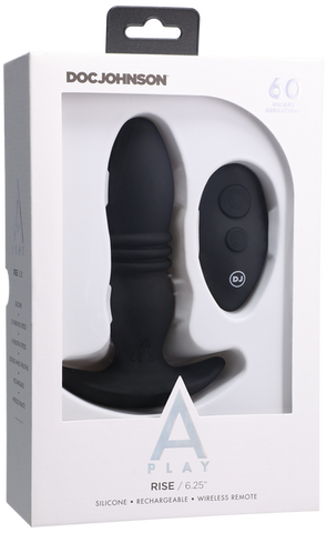 RISE - Rechargeable Silicone Anal Plug With Remote - Black