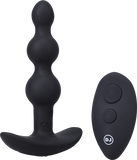 BEADED VIBE - Rechargeable Silicone Anal Plug With Remote - Black