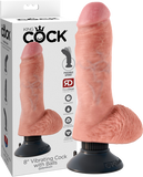 8" Vibrating Cock With Balls