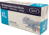100 X Disposable Vinyl Gloves - Blue