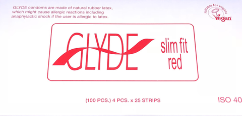 Glyde Condom - Slim Fit Red 49mm Bulk 100's