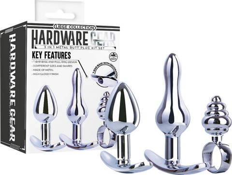 3 in 1 Metal Butt Plug Kit Set