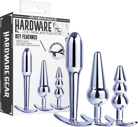 3 in 1 Metal Butt Plug Kit Set