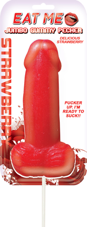 Jumbo Gummy Cock Pop - Strawberry