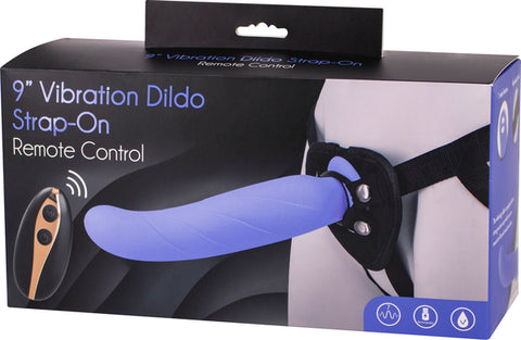9" Vibrating Dildo Strap-On Remote Control